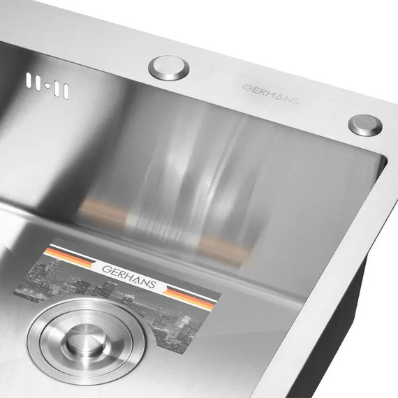 Кухонная мойка Gerhans K35050 1 мм, нержавеющая сталь, Цвет производителя: нержавеющая сталь - 4 Кухонная мойка Gerhans K35050 1 мм, нержавеющая сталь, Цвет производителя: нержавеющая сталь фото 4