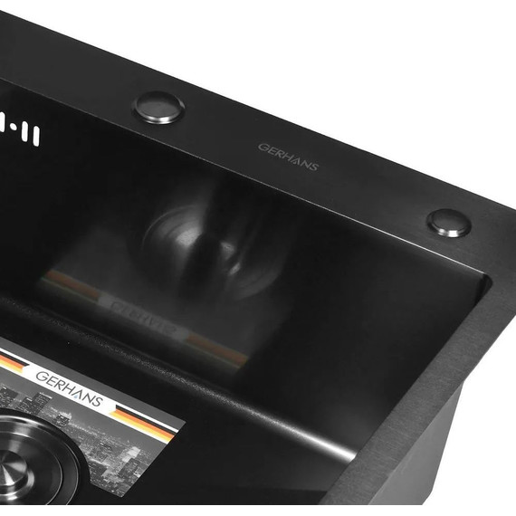 Кухонная мойка Gerhans K36050B 1 мм, PVD графит - 4 Кухонная мойка Gerhans K36050B 1 мм, PVD графит фото 4