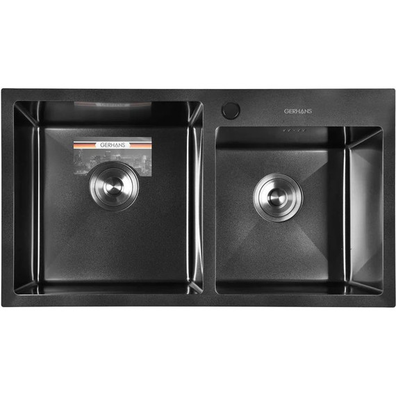 Кухонная мойка Gerhans K37843B-S 1 мм, PVD графит, Цвет производителя: графит - 2 Кухонная мойка Gerhans K37843B-S 1 мм, PVD графит, Цвет производителя: графит фото 2