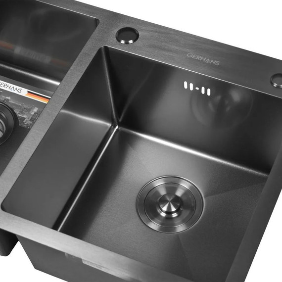 Кухонная мойка Gerhans K37843B-S 1 мм, PVD графит, Цвет производителя: графит - 4 Кухонная мойка Gerhans K37843B-S 1 мм, PVD графит, Цвет производителя: графит фото 4