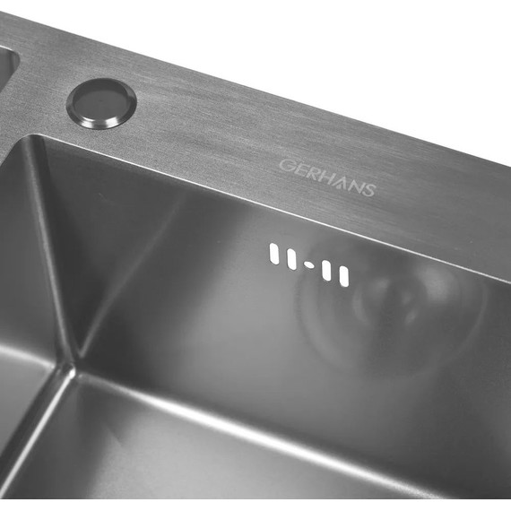 Кухонная мойка Gerhans K37843B-S 1 мм, PVD графит, Цвет производителя: графит - 5 Кухонная мойка Gerhans K37843B-S 1 мм, PVD графит, Цвет производителя: графит фото 5
