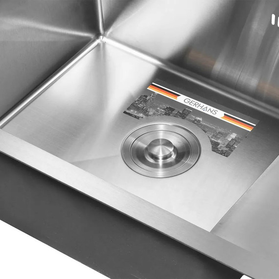 Кухонная мойка Gerhans K37851-L 1 мм, нержавеющая сталь L, Цвет производителя: нержавеющая сталь - 3 Кухонная мойка Gerhans K37851-L 1 мм, нержавеющая сталь L, Цвет производителя: нержавеющая сталь фото 3