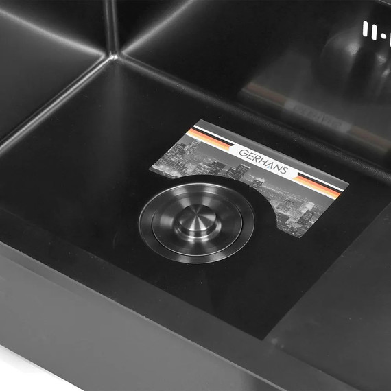 Кухонная мойка Gerhans K37851B-L 1 мм, PVD графит L, Цвет производителя: графит - 3 Кухонная мойка Gerhans K37851B-L 1 мм, PVD графит L, Цвет производителя: графит фото 3