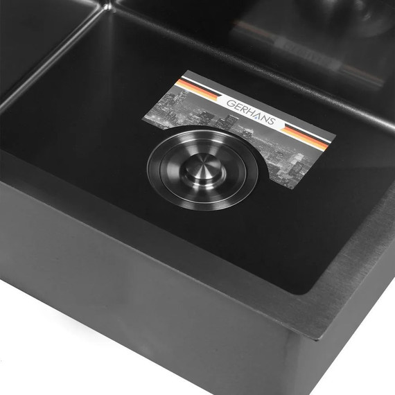 Кухонная мойка Gerhans K37851B-R 1 мм, PVD графит R, Цвет производителя: графит - 3 Кухонная мойка Gerhans K37851B-R 1 мм, PVD графит R, Цвет производителя: графит фото 3