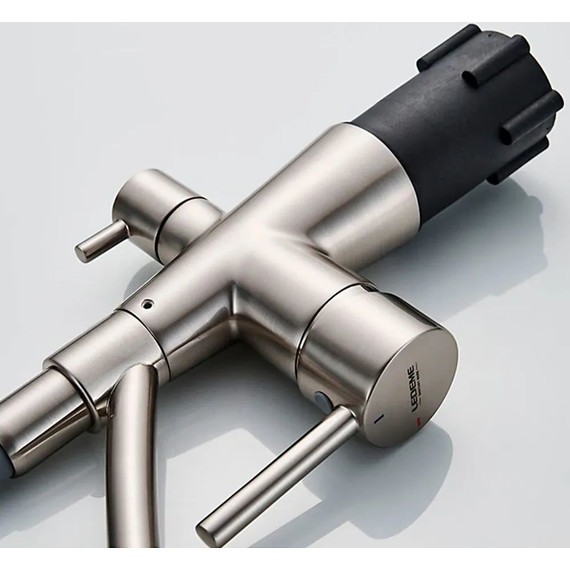 Смеситель для кухни Ledeme L4855A-9, сатин/серый фото 4