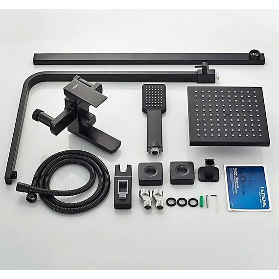 Душевая стойка Ledeme L72433B, черный матовый - 5 Душевая стойка Ledeme L72433B, черный матовый фото 5