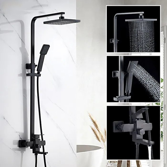 Душевая стойка Ledeme L72433B, черный матовый - 3 Душевая стойка Ledeme L72433B, черный матовый фото 3