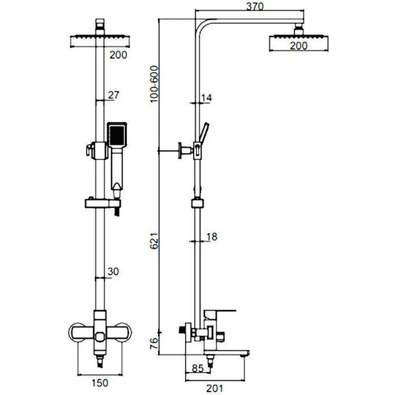Душевая стойка Ledeme L72433B, черный матовый - 15 Душевая стойка Ledeme L72433B, черный матовый фото 15