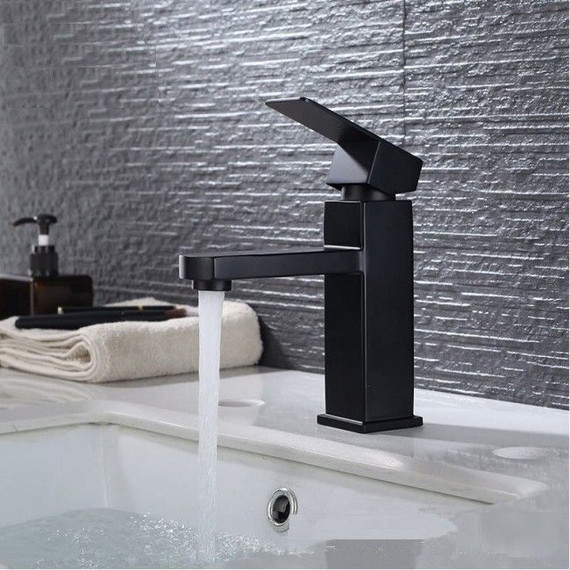 Смеситель для раковины Mixxus Kub CR0410, черный - 2 Смеситель для раковины Mixxus Kub CR0410, черный фото 2