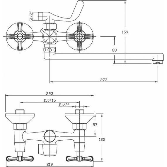 Смеситель для ванны Mixxus Premium Retro MI0048 с душевым гарнитуром, бронза фото 2