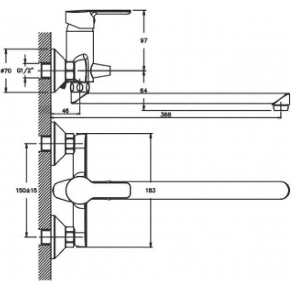 Смеситель для ванны Mixxus Premium Marco MP0073 с душевым гарнитуром фото 2