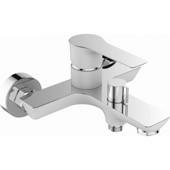 Смеситель для ванны Mixxus Premium Eva MP0195 с душевым гарнитуром, белый/хром фото 