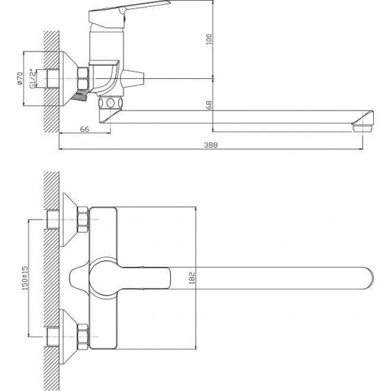 Смеситель для ванны Mixxus Premium Tiger MX0552 с душевым гарнитуром, черный фото 3
