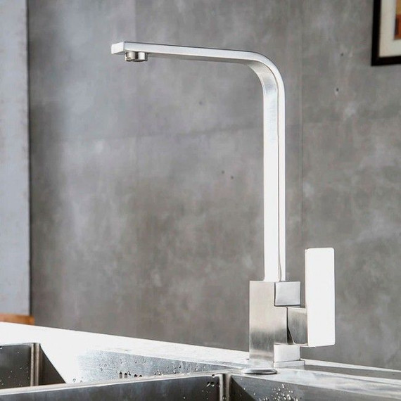 Смеситель для кухни Mixxus Kub SS0028/SS0409, нержавеющая сталь фото 2