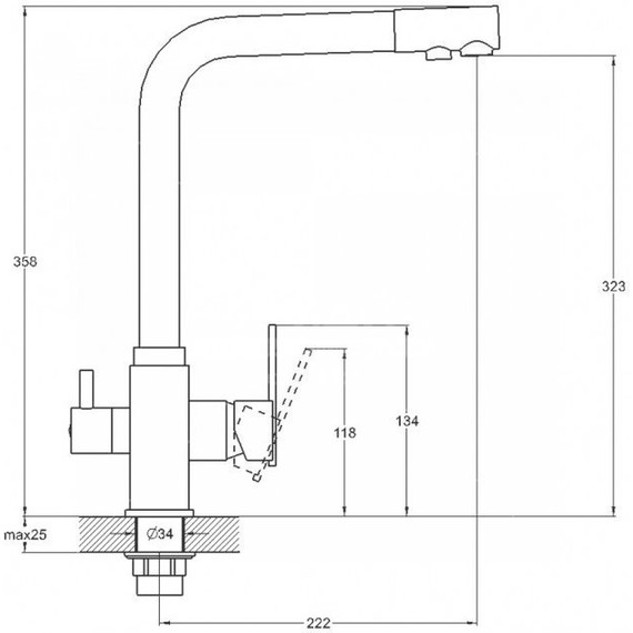 Смеситель для кухни Mixxus Premium Sus SS0427, нержавеющая сталь фото 3