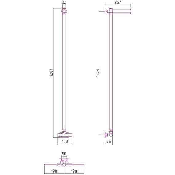 Полотенцесушитель водяной Сунержа Лайк EU50 П1 1200х50 мм 30-0213-1200, белый матовый фото 6