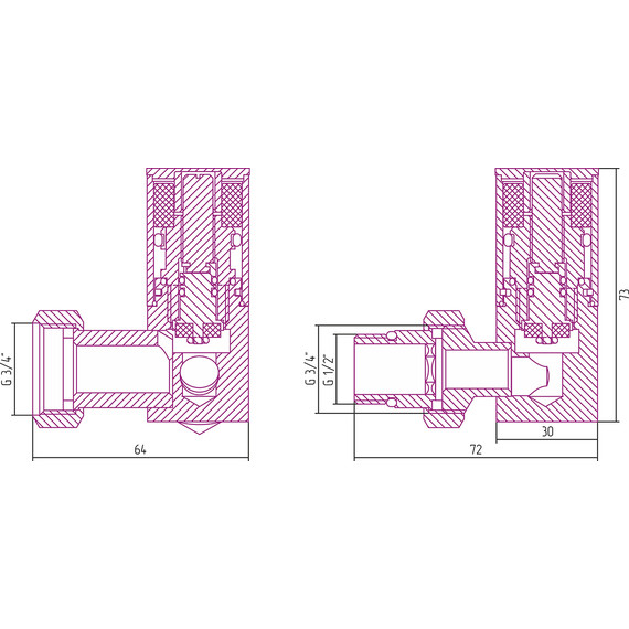 Вентиль запорный угловой правый Сунержа G 1/2" НРхG 3/4" НГ 00-1403-1234 фото 2