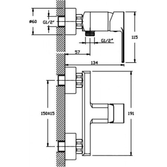 Смеситель для душа Mixxus Premium Felix MP0007 с душевым гарнитуром фото 2