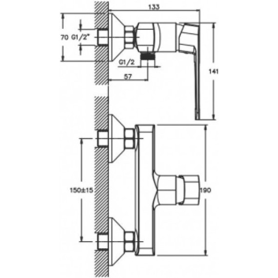 Смеситель для душа Mixxus Premium Enio MP0041 с душевым гарнитуром фото 2