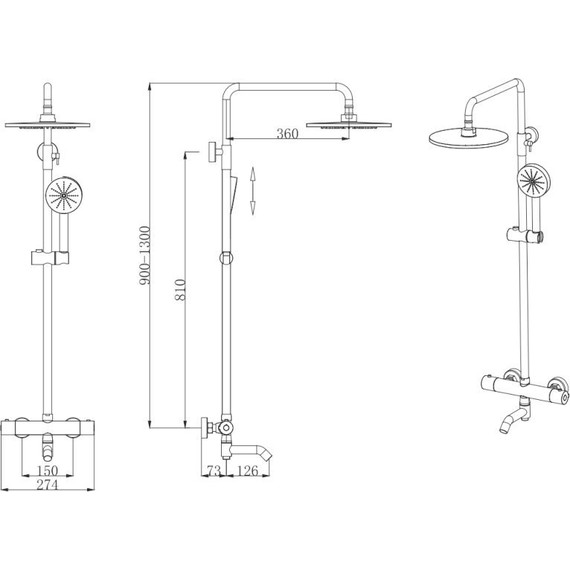 Душевая стойка с термостатом Bronze de Luxe Scandi 11060C фото 2