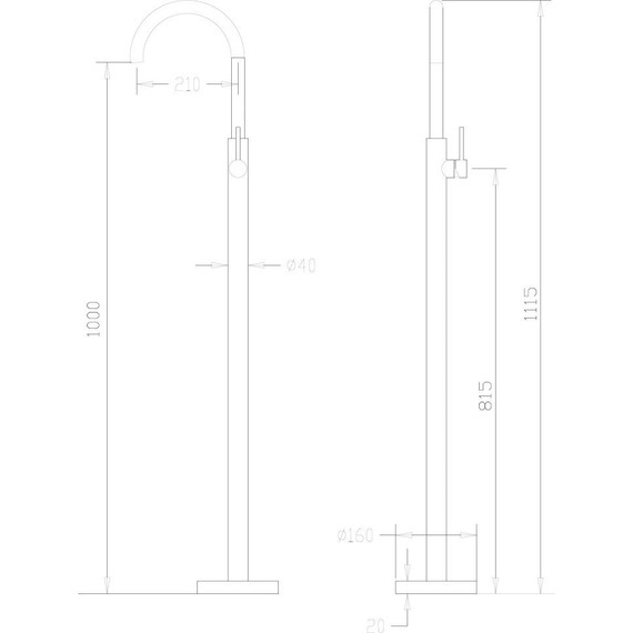 Смеситель для раковины напольный Abber Wasser Kreis AF8141, Цвет производителя: хром фото 3