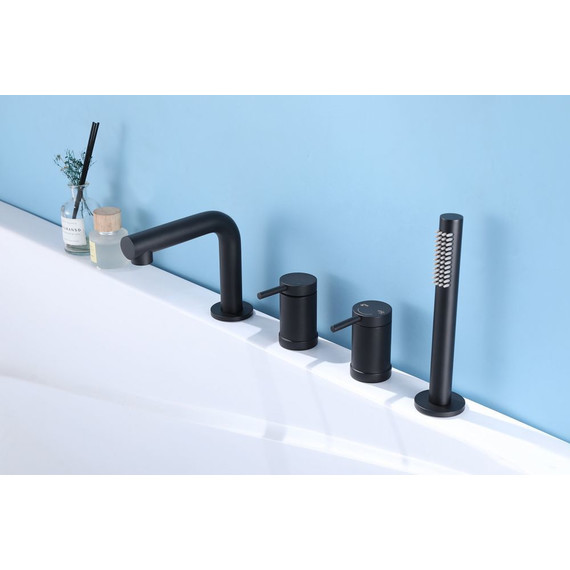 Смеситель для ванны Abber Emotion AF8813B, черный матовый, Цвет производителя: чёрный матовый фото 2