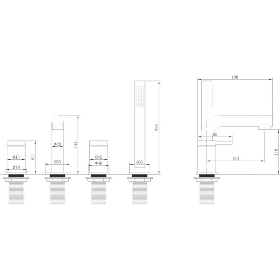 Смеситель для ванны Abber Emotion AF8813G, золото матовое, Цвет производителя: золото матовое фото 3