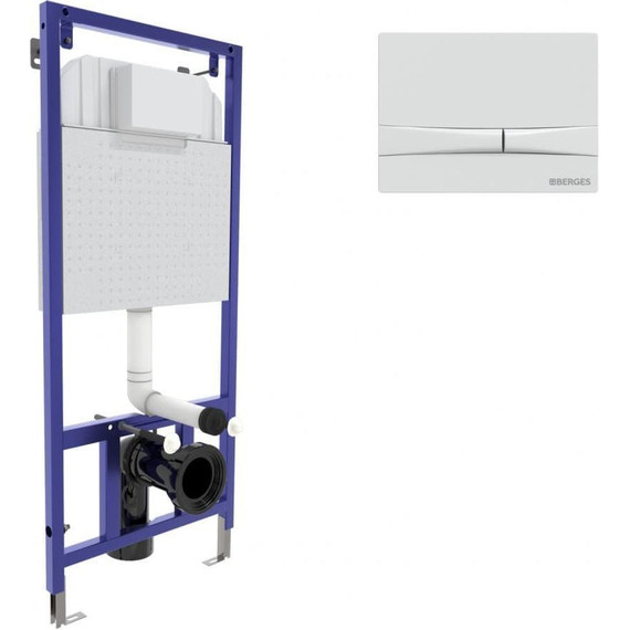 Инсталляция для унитаза Berges Wasserhaus Novum F1 040254 (кнопка Soft Touch, белая) фото 