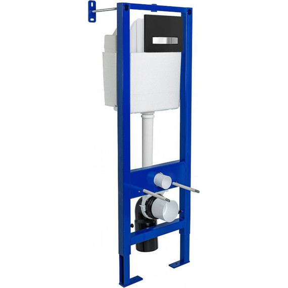 Инсталляция для унитаза Berges Wasserhaus Atom Line 410 040342 (кнопка черная/хром глянец) фото 