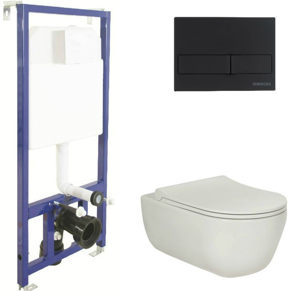 Инсталляция Berges Wasserhaus Novum с подвесным унитазом Ego XL Rimless 043204 фото 