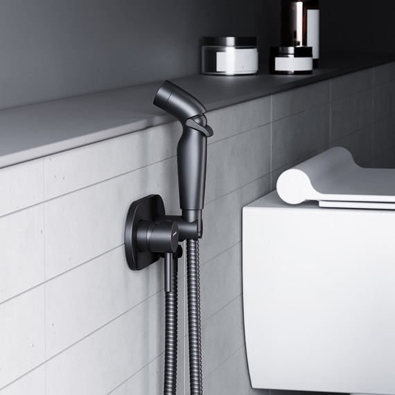 Набор для гигиенического душа Damixa Option 212000300, чёрный - 4 Набор для гигиенического душа Damixa Option 212000300, чёрный фото 4