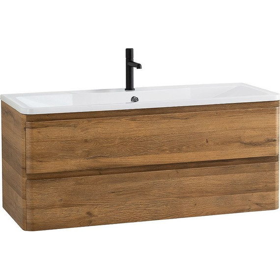 Тумба подвесная с раковиной BelBagno ALBANO-1000-2C-SO-RR 100 см, Rovere Rustico, Цвет фасада: Rovere Rustico фото 2