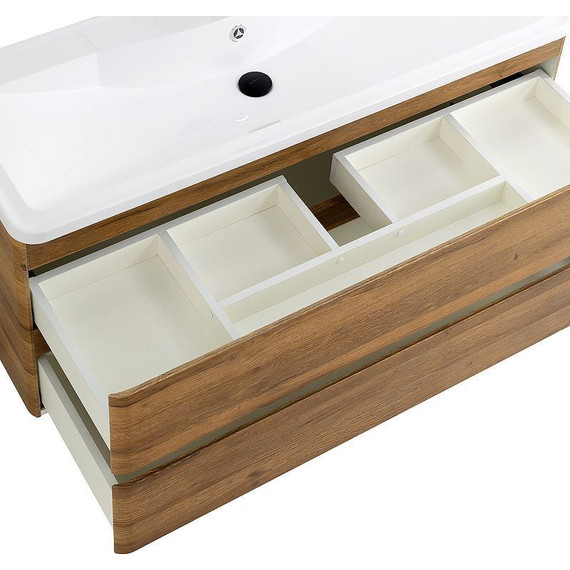 Тумба подвесная с раковиной BelBagno ALBANO-1000-2C-SO-RR 100 см, Rovere Rustico, Цвет фасада: Rovere Rustico фото 5