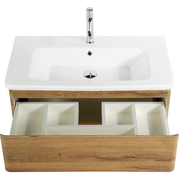 Тумба подвесная с раковиной BelBagno ALBANO-800-2C-SO-RR 80 см, Rovere Rustico, Цвет фасада: Rovere Rustico фото 2