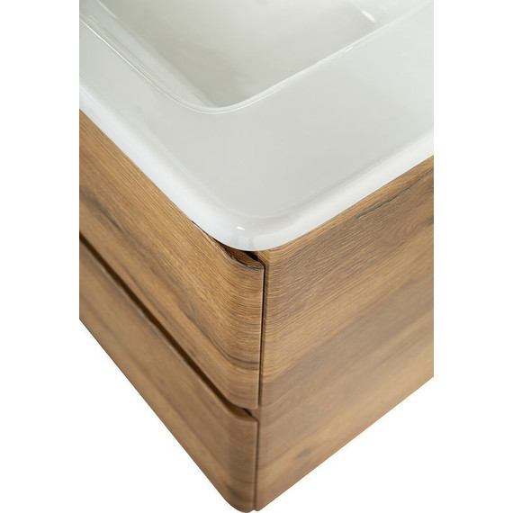 Тумба подвесная с раковиной BelBagno ALBANO-800-2C-SO-RR 80 см, Rovere Rustico, Цвет фасада: Rovere Rustico фото 4