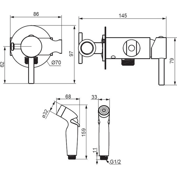 Набор для гигиенического душа Damixa Option 211000000 - 5 Набор для гигиенического душа Damixa Option 211000000 фото 5