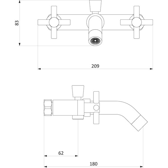 Смеситель для ванны RedBlu by Damixa Neo Classic Graphite 271000000, графит, Цвет производителя: графит фото 5