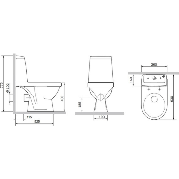 Унитаз-компакт RedBlu by Damixa Origin Evo 2 788607SC с тонкой крышкой микролифт фото 6