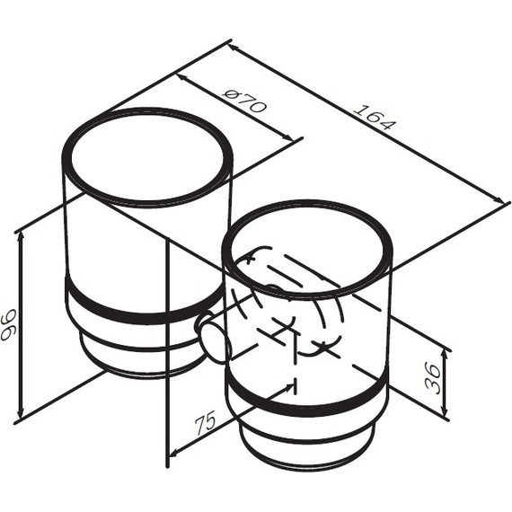 Двойной стакан для зубных щеток AM.PM Sense A74343400 - 8 Двойной стакан для зубных щеток AM.PM Sense A74343400 фото 8