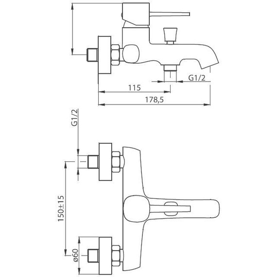 Смеситель для ванны Damixa Sirius 861000000 фото 3
