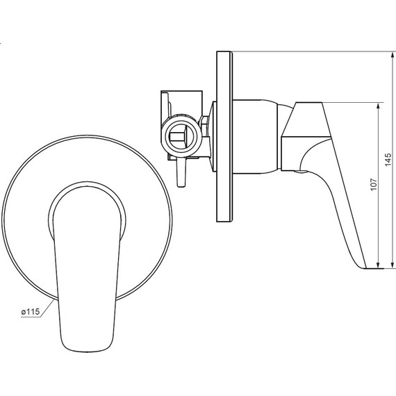 Смеситель для душа Damixa Jupiter 777500300, чёрный, Цвет производителя: чёрный фото 5