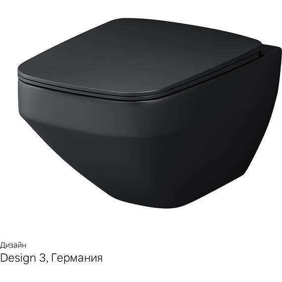 Унитаз подвесной Am.Pm Inspire V2.0 FlashClean C50A1700MBSC с сиденьем микролифт, черный матовый, Цвет производителя: чёрный матовый фото 9