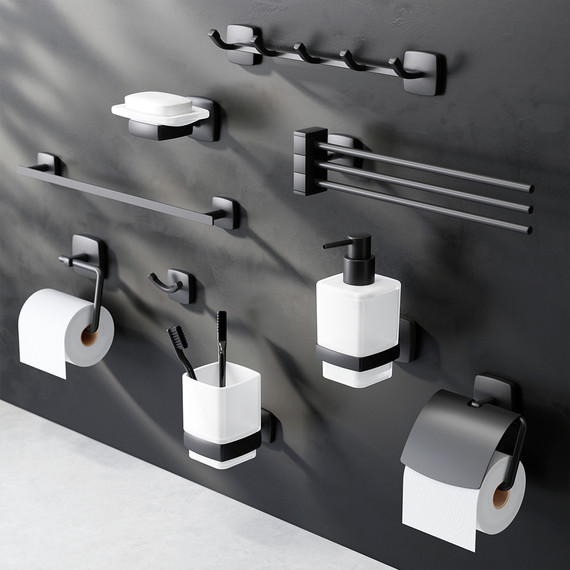 Держатель для туалетной бумаги AM.PM Gem A90341422, цвет чёрный - 3 Держатель для туалетной бумаги AM.PM Gem A90341422, цвет чёрный фото 3