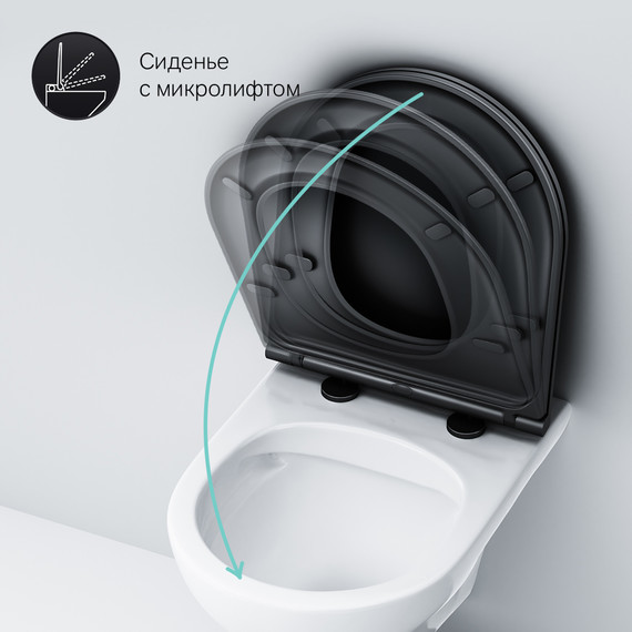 Унитаз подвесной Am.Pm GemFlashClean C901700SCmb с сиденьем микролифт - 10 Унитаз подвесной Am.Pm GemFlashClean C901700SCmb с сиденьем микролифт фото 10