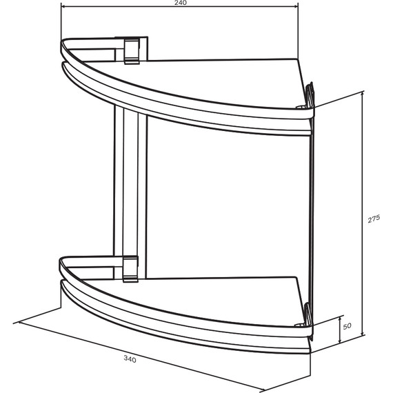 Стеклянная полка угловая AM.PM Sense A7456200 - 8 Стеклянная полка угловая AM.PM Sense A7456200 фото 8