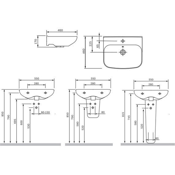 Раковина подвесная Am.Pm Like 55 см C804221WH - 5 Раковина подвесная Am.Pm Like 55 см C804221WH фото 5