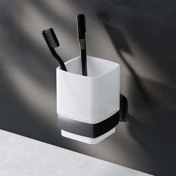 Стакан для зубных щеток AM.PM Gem A9034322, цвет чёрный фото 2