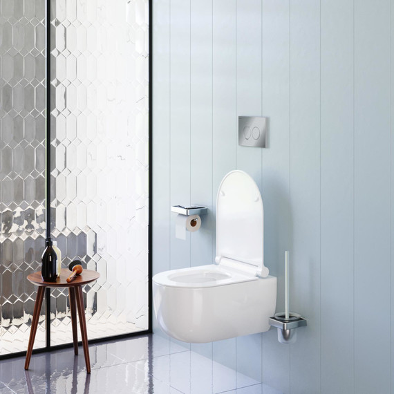 Унитаз подвесной безободковый Damixa Scandinavian Pure DX36C1701SC с тонкой крышкой микролифт фото 5