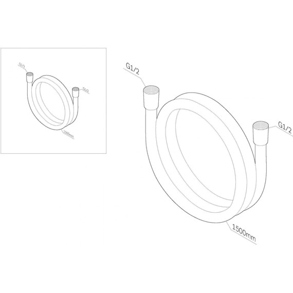Душевой шланг Am.Pm 1500 мм F0415122, черный матовый фото 3
