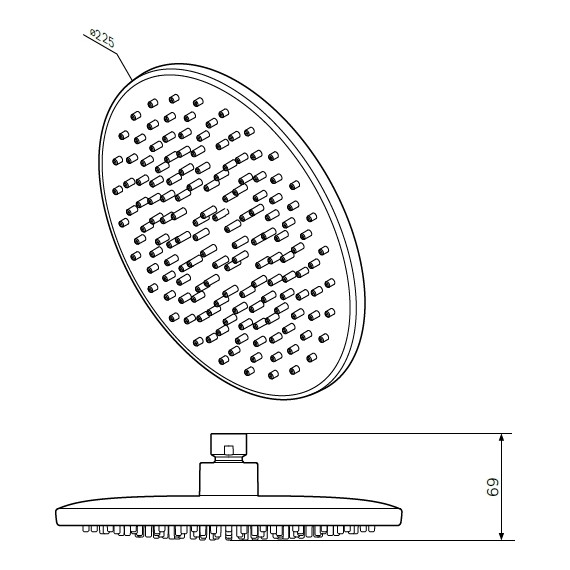 Верхний душ Am.Pm Gem 225х225 мм F0590000 фото 4
